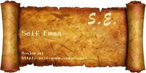 Seif Emma névjegykártya